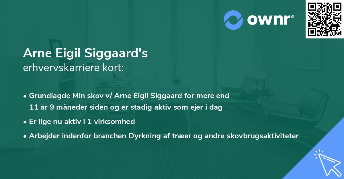 Arne Eigil Siggaard's erhvervskarriere kort