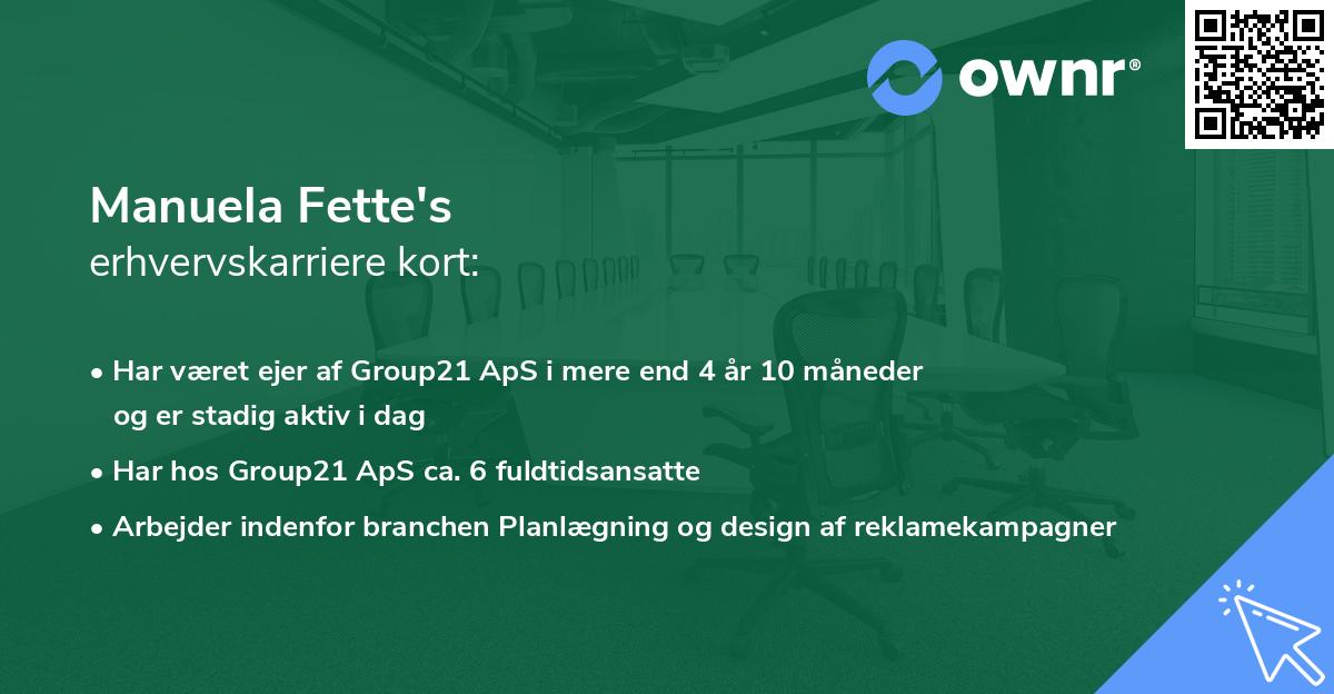 Manuela Fette's erhvervskarriere kort