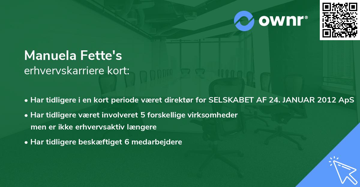 Manuela Fette's erhvervskarriere kort