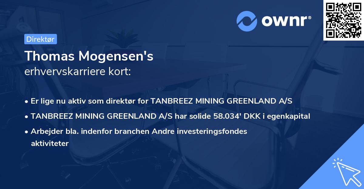 Thomas Mogensen's erhvervskarriere kort