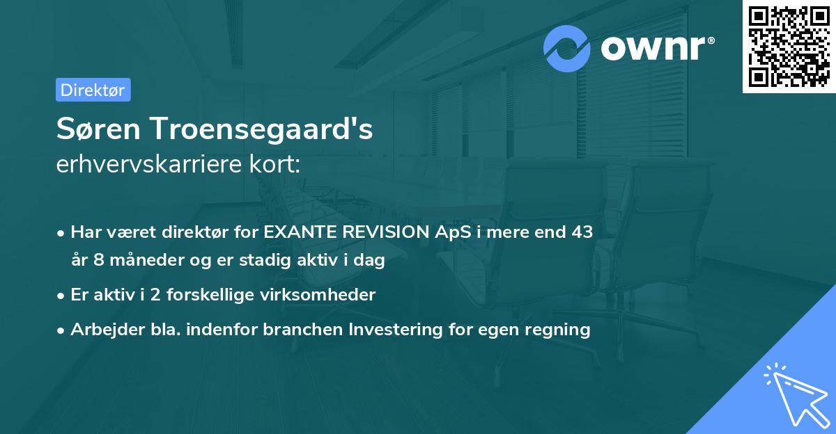 Søren Troensegaard's erhvervskarriere kort