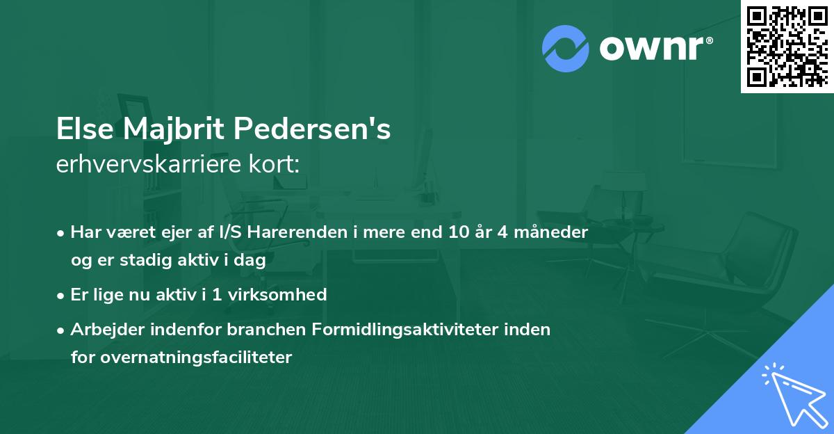 Else Majbrit Pedersen's erhvervskarriere kort