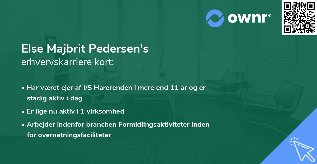 Else Majbrit Pedersen's erhvervskarriere kort