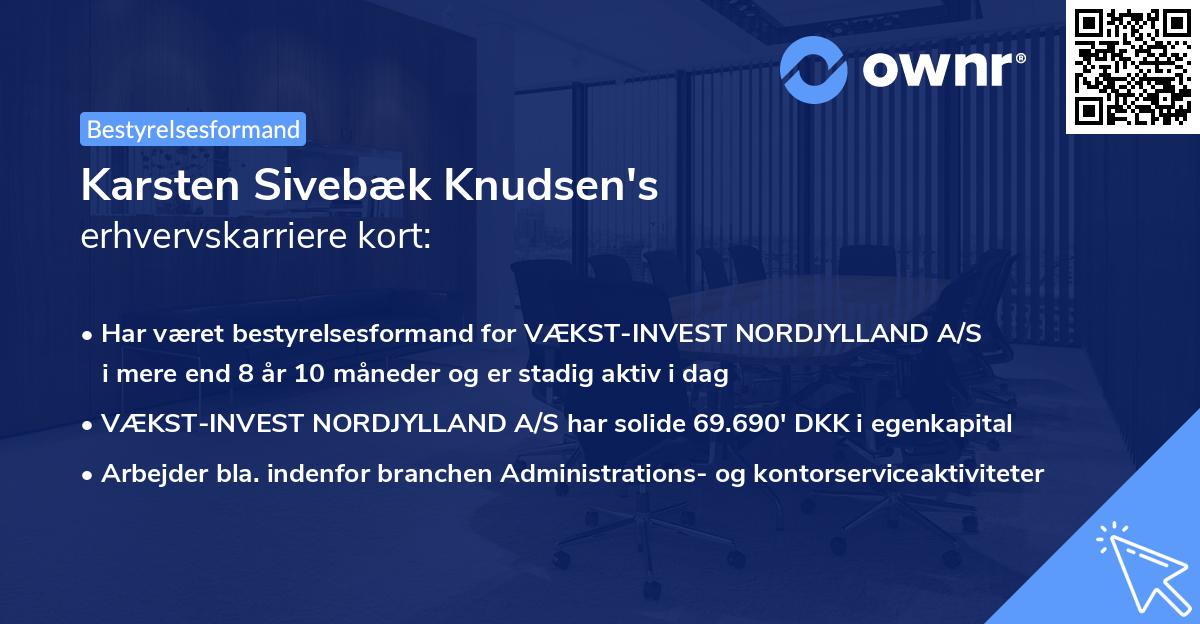 Karsten Sivebæk Knudsen's erhvervskarriere kort