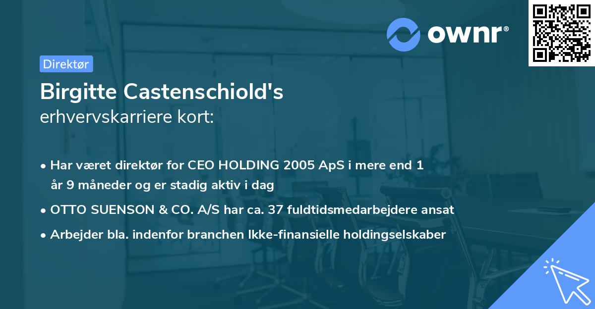 Birgitte Castenschiold's erhvervskarriere kort