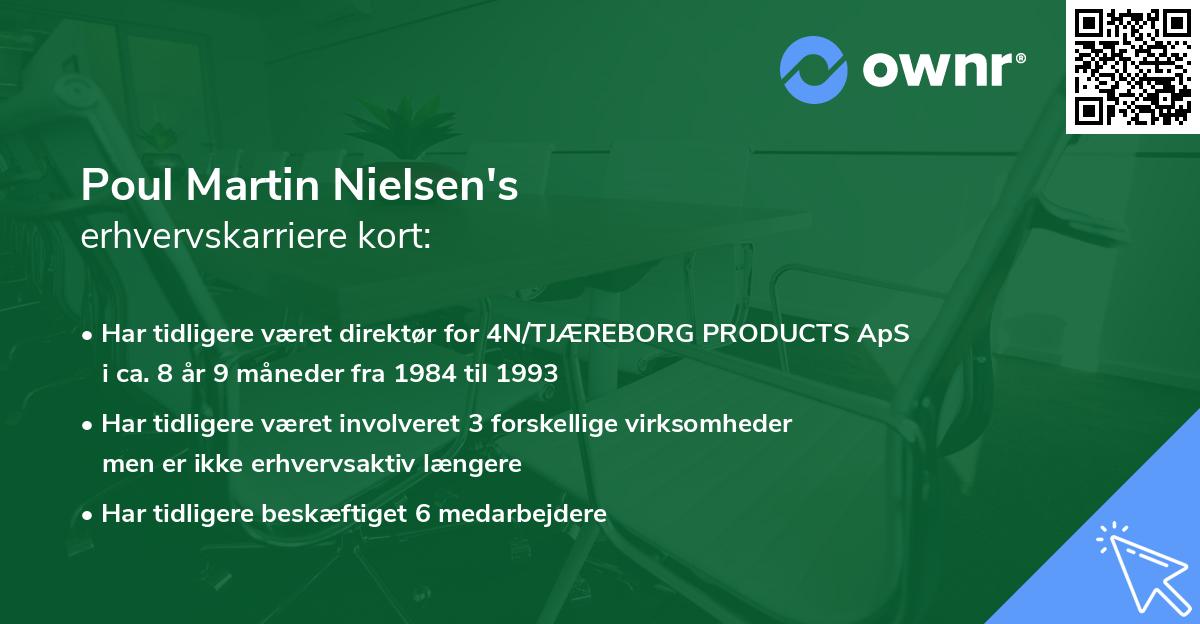 Poul Martin Nielsen's erhvervskarriere kort