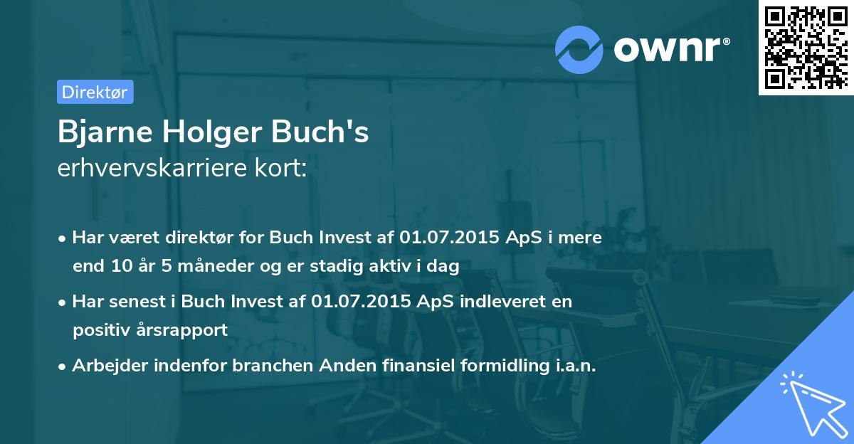 Bjarne Holger Buch's erhvervskarriere kort