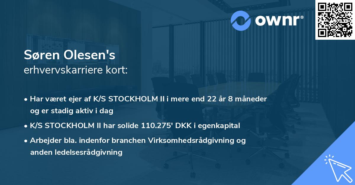 Søren Olesen's erhvervskarriere kort