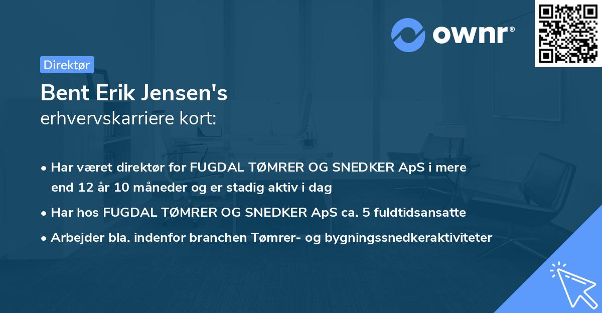 Bent Erik Jensen's erhvervskarriere kort