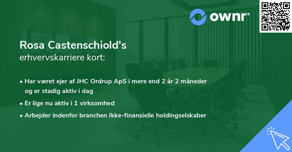 Rosa Castenschiold's erhvervskarriere kort