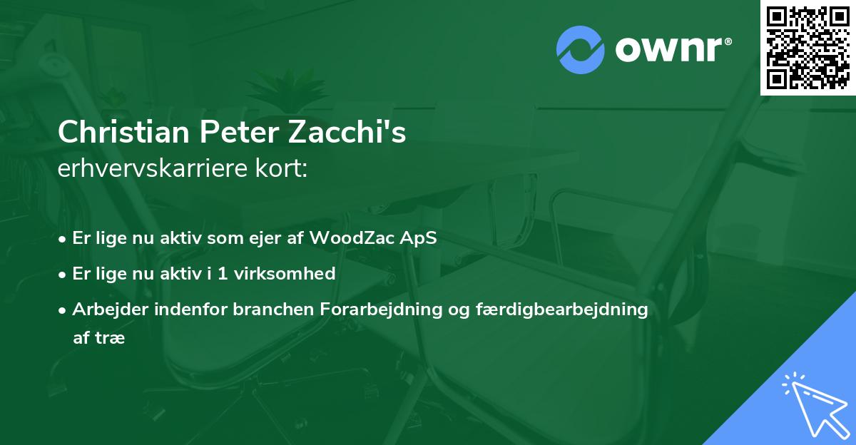 Christian Peter Zacchi's erhvervskarriere kort