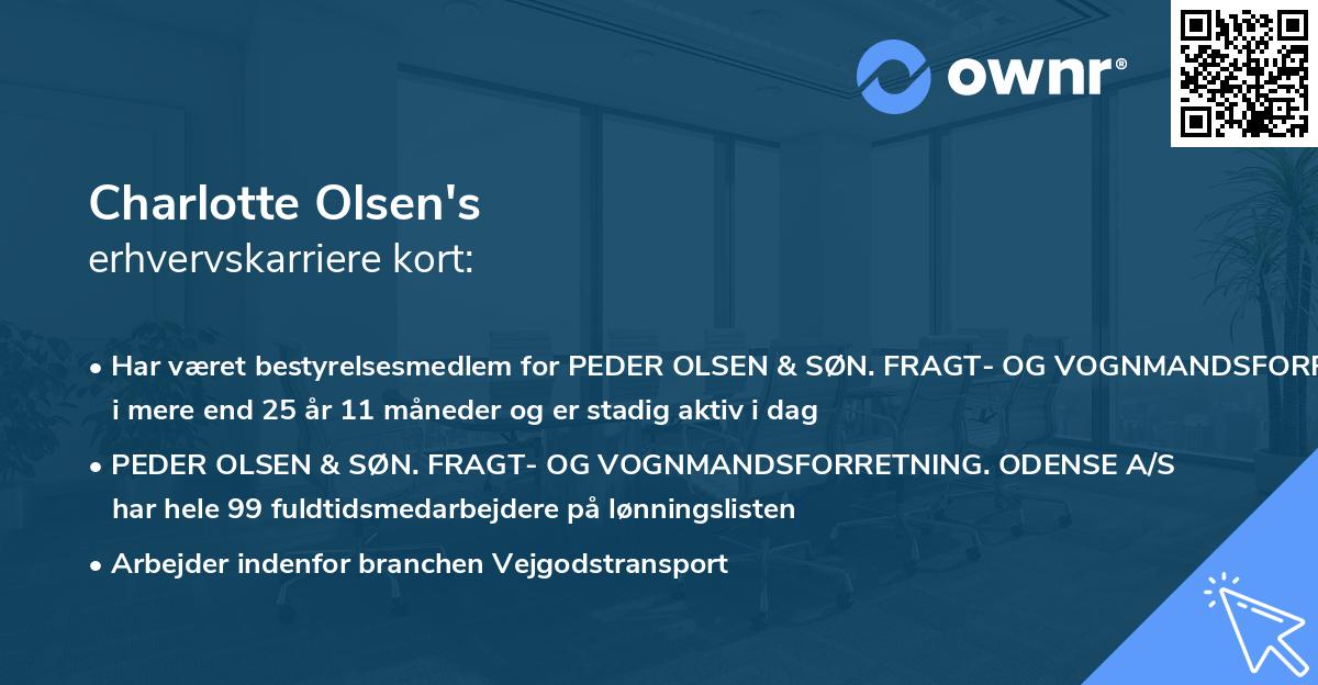 Charlotte Olsen's erhvervskarriere kort