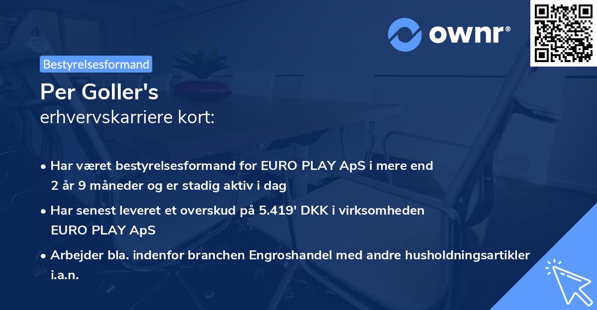 Per Goller's erhvervskarriere kort