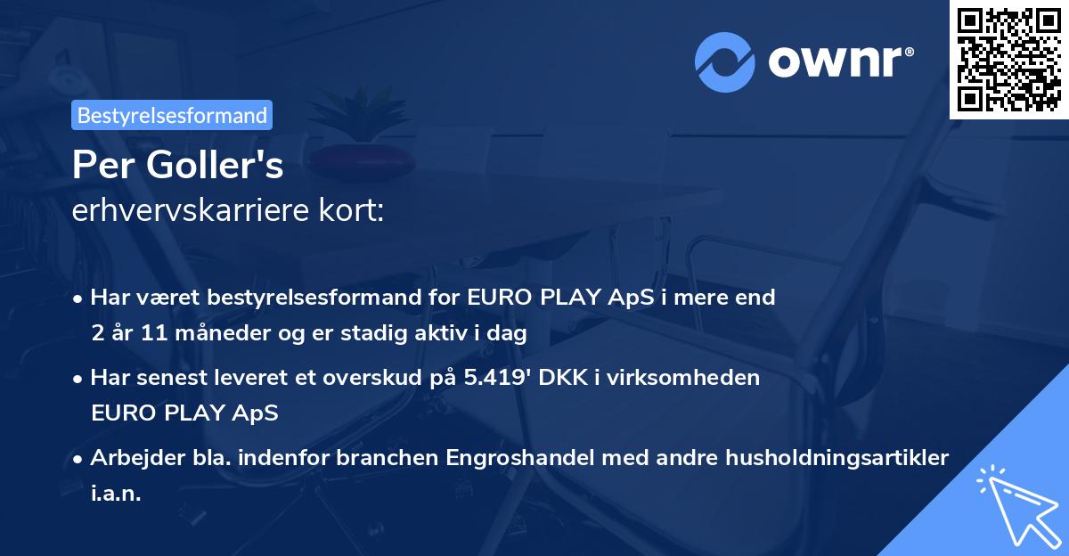 Per Goller's erhvervskarriere kort