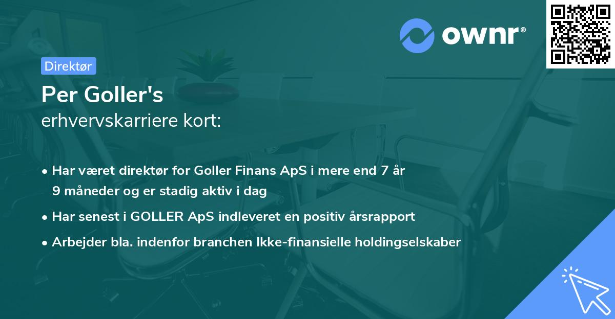 Per Goller's erhvervskarriere kort