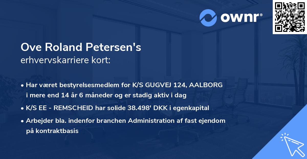Ove Roland Petersen's erhvervskarriere kort
