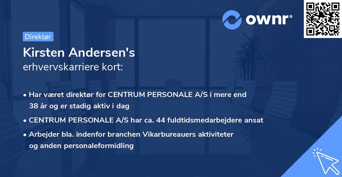 Kirsten Andersen's erhvervskarriere kort