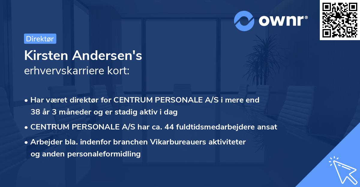 Kirsten Andersen's erhvervskarriere kort