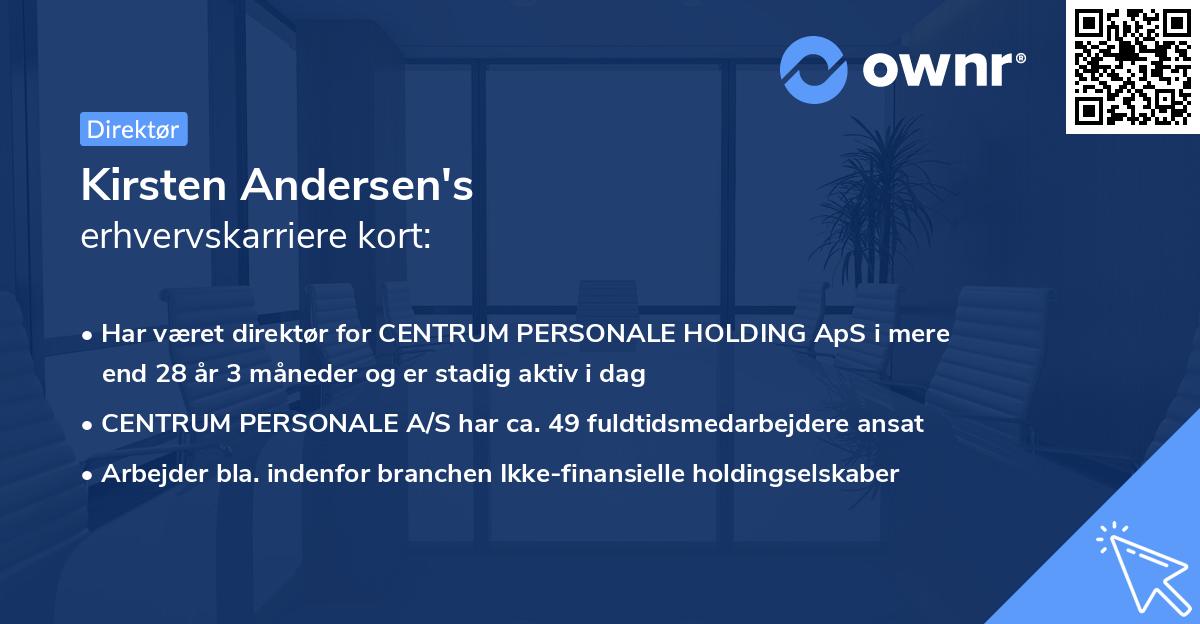 Kirsten Andersen's erhvervskarriere kort