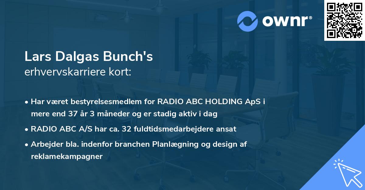 Lars Dalgas Bunch's erhvervskarriere kort