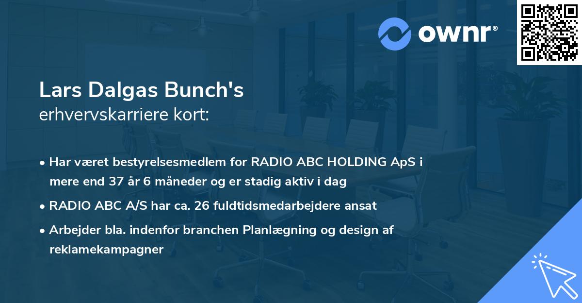 Lars Dalgas Bunch's erhvervskarriere kort