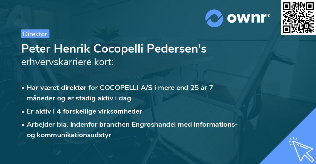 Peter Henrik Cocopelli Pedersen's erhvervskarriere kort
