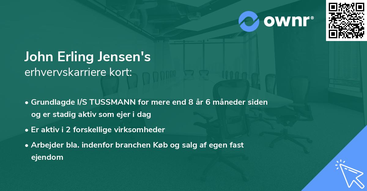 John Erling Jensen's erhvervskarriere kort
