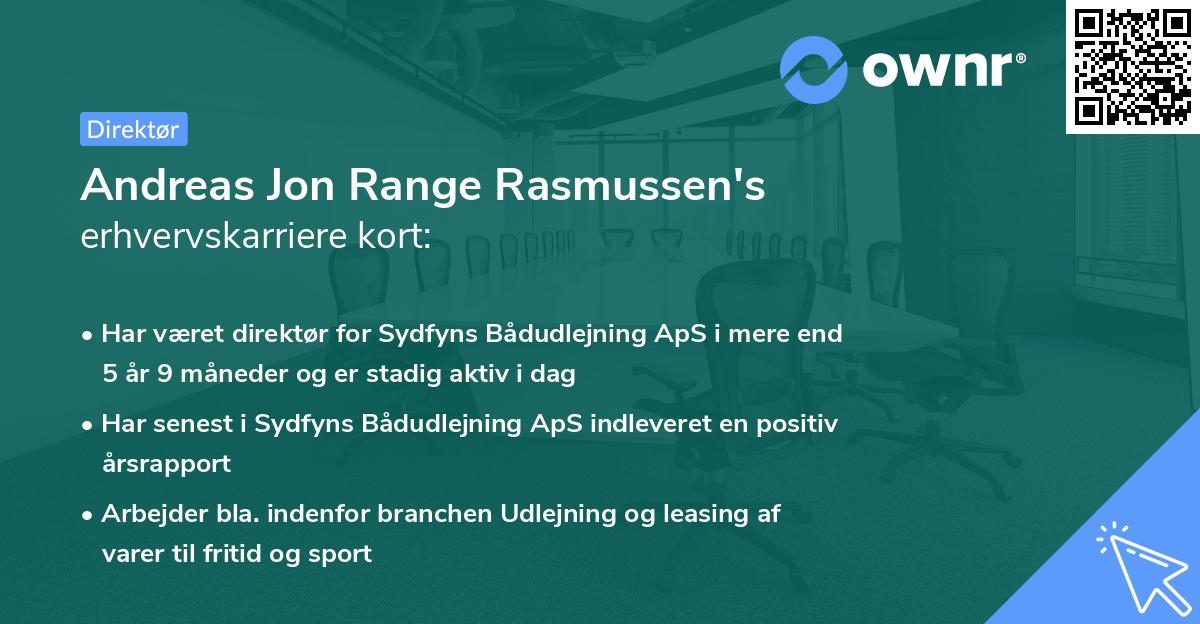 Andreas Jon Range Rasmussen's erhvervskarriere kort