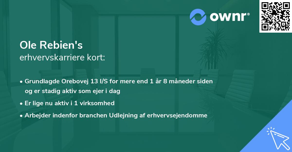 Ole Rebien's erhvervskarriere kort