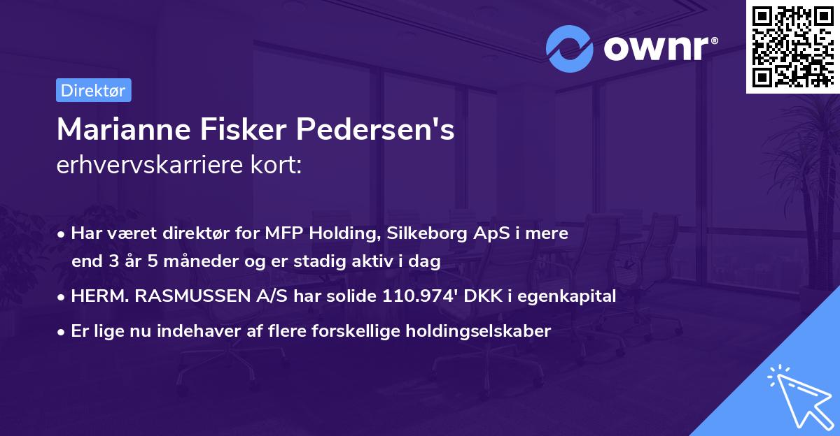 Marianne Fisker Pedersen's erhvervskarriere kort