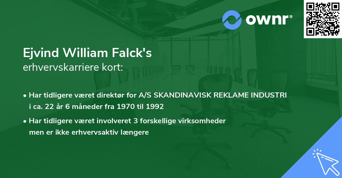 Ejvind William Falck's erhvervskarriere kort