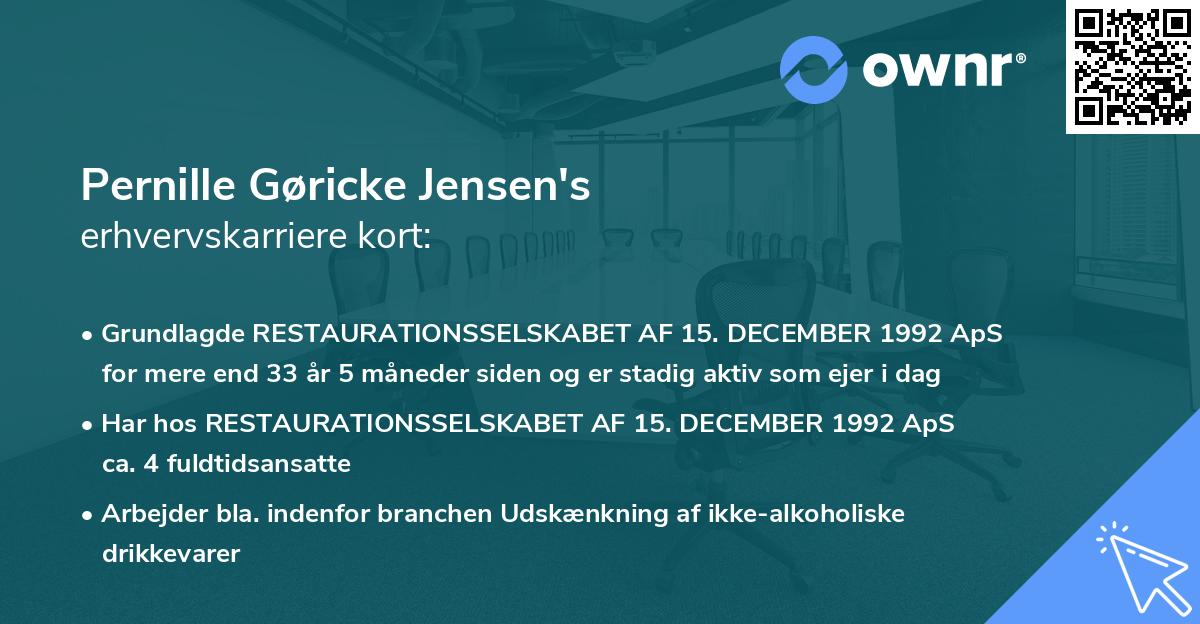 Pernille Gøricke Jensen's erhvervskarriere kort