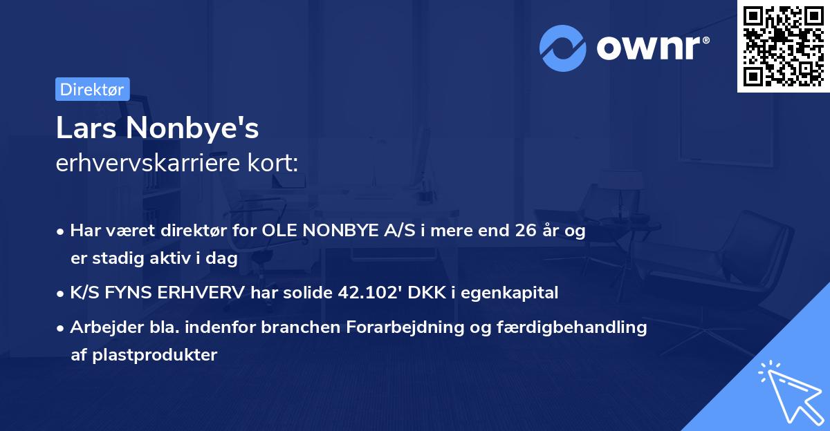 Lars Nonbye's erhvervskarriere kort