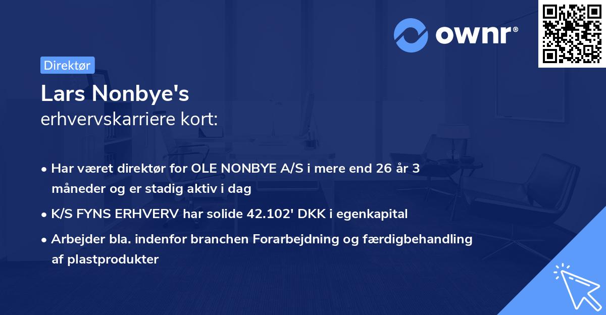 Lars Nonbye's erhvervskarriere kort