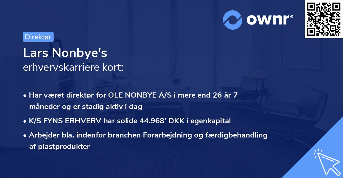 Lars Nonbye's erhvervskarriere kort