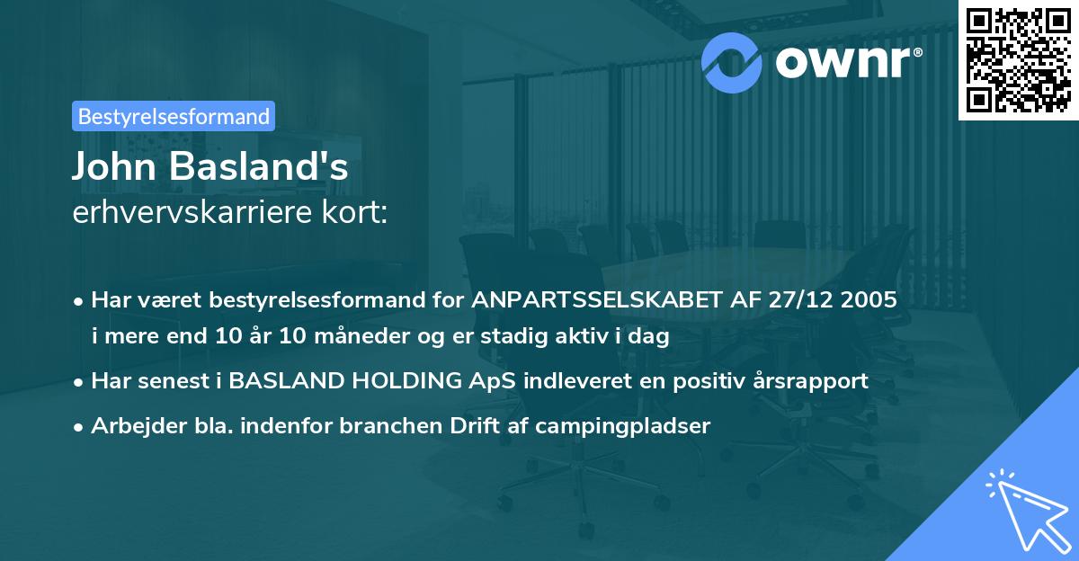 John Basland's erhvervskarriere kort