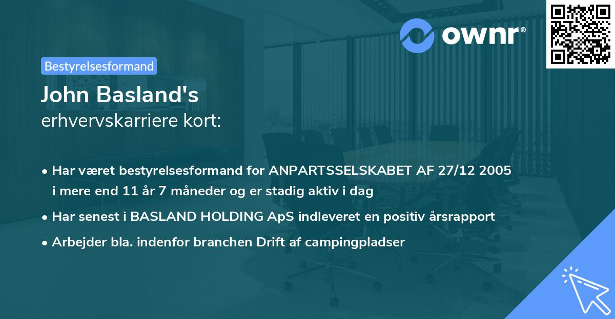 John Basland's erhvervskarriere kort