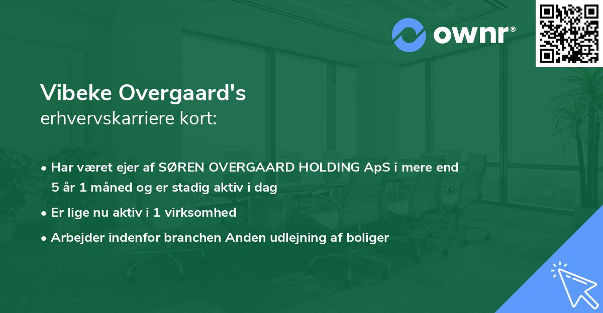 Vibeke Overgaard's erhvervskarriere kort