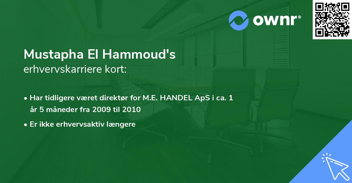 Mustapha El Hammoud's erhvervskarriere kort