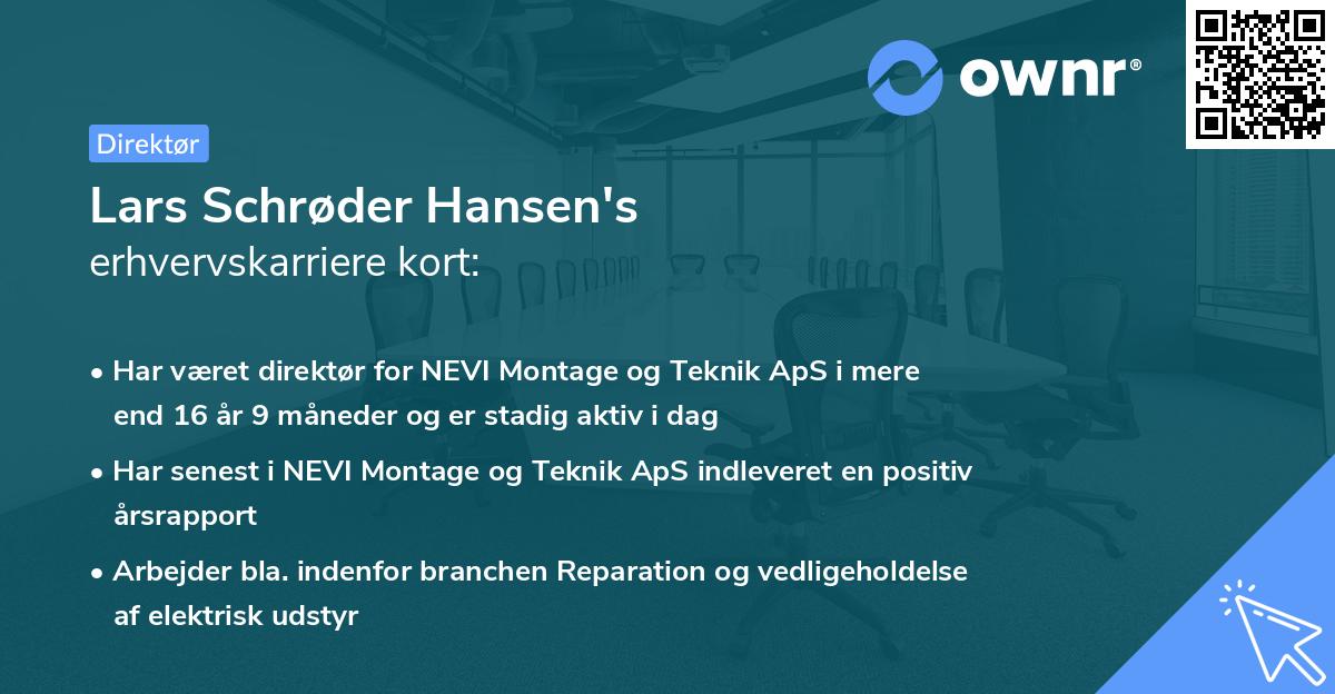 Lars Schrøder Hansen's erhvervskarriere kort