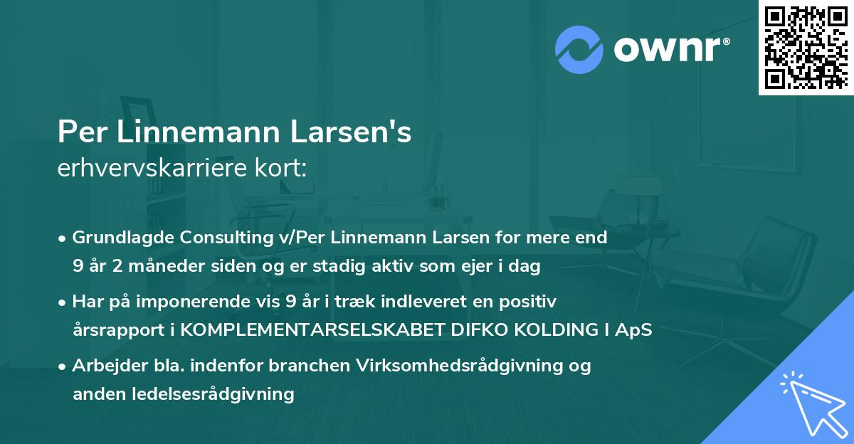 Per Linnemann Larsen's erhvervskarriere kort