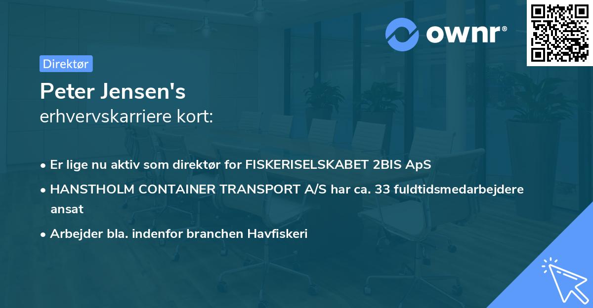 Peter Jensen's erhvervskarriere kort