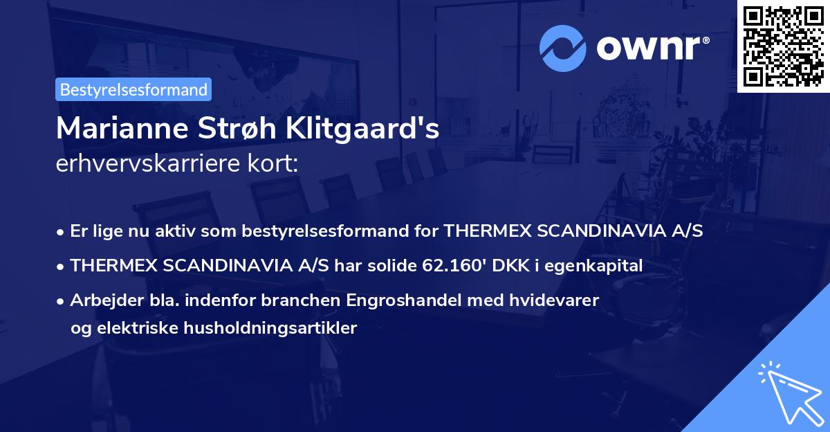 Marianne Strøh Klitgaard's erhvervskarriere kort