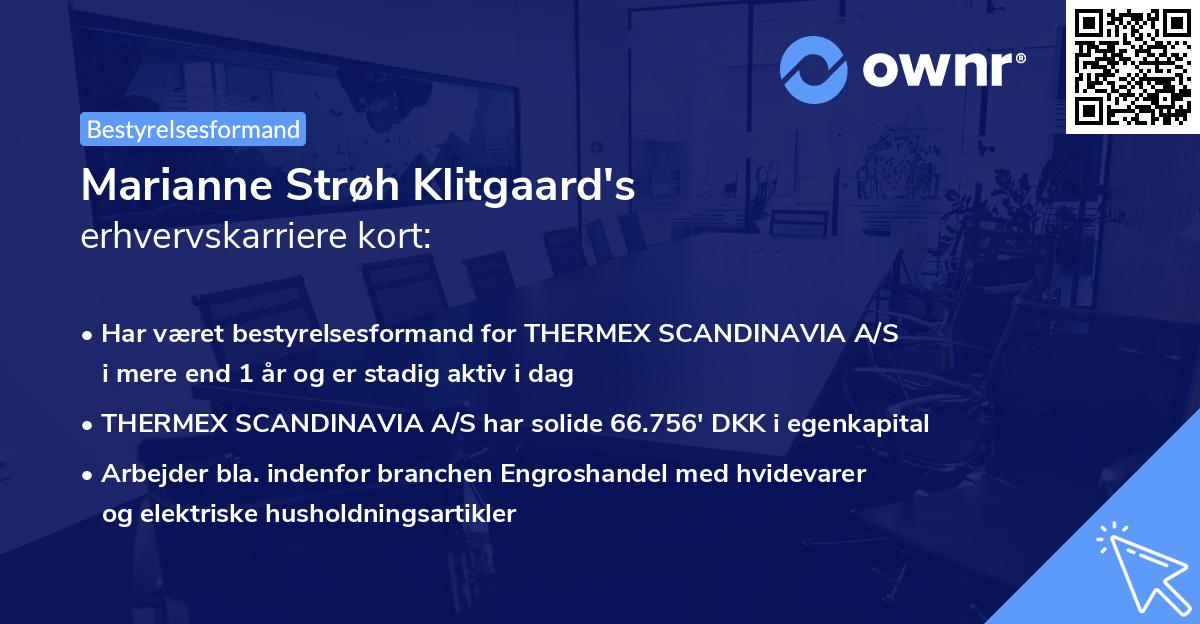 Marianne Strøh Klitgaard's erhvervskarriere kort