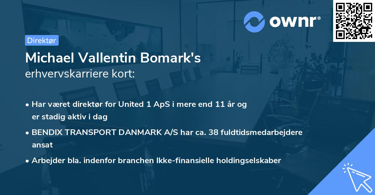 Michael Vallentin Bomark's erhvervskarriere kort