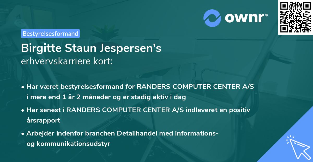 Birgitte Staun Jespersen's erhvervskarriere kort