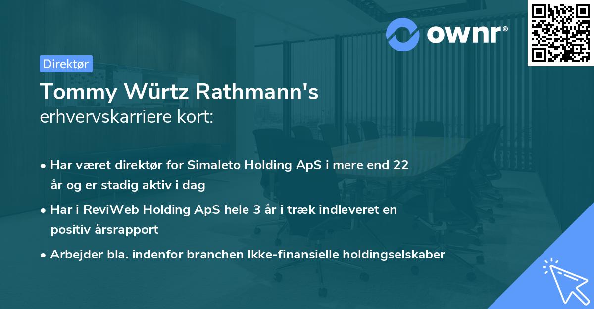 Tommy Würtz Rathmann's erhvervskarriere kort