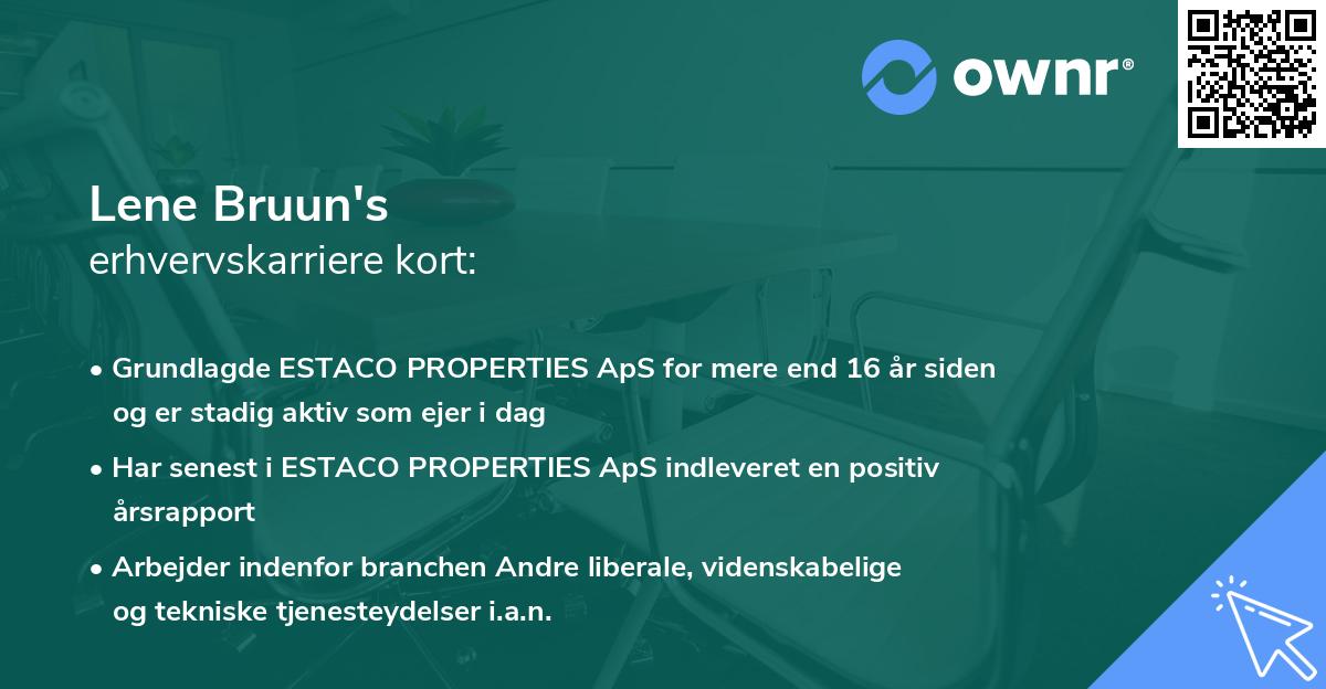 Lene Bruun's erhvervskarriere kort