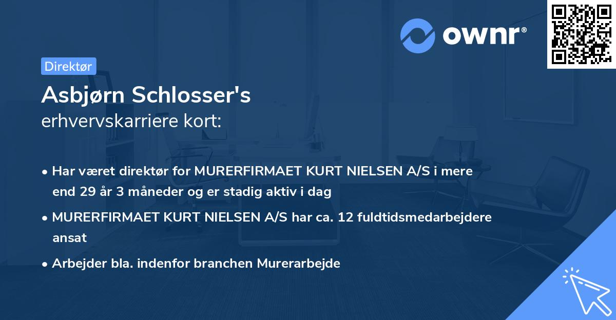 Asbjørn Schlosser's erhvervskarriere kort