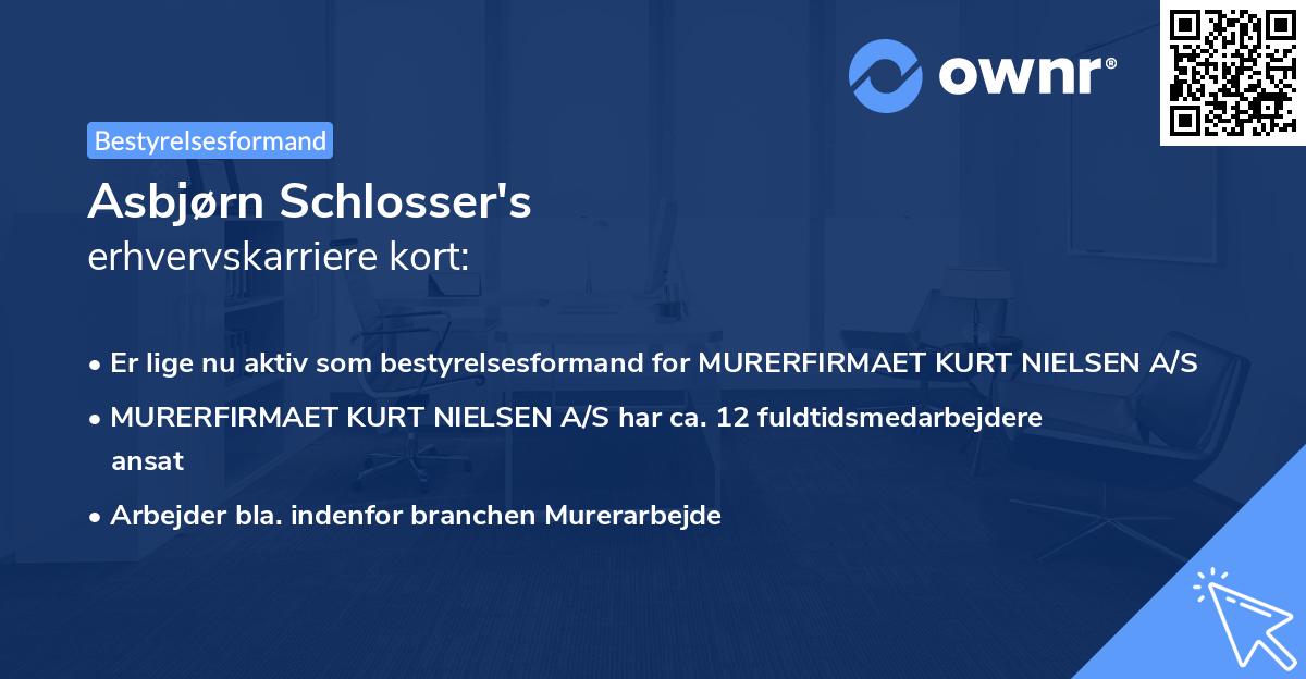 Asbjørn Schlosser's erhvervskarriere kort